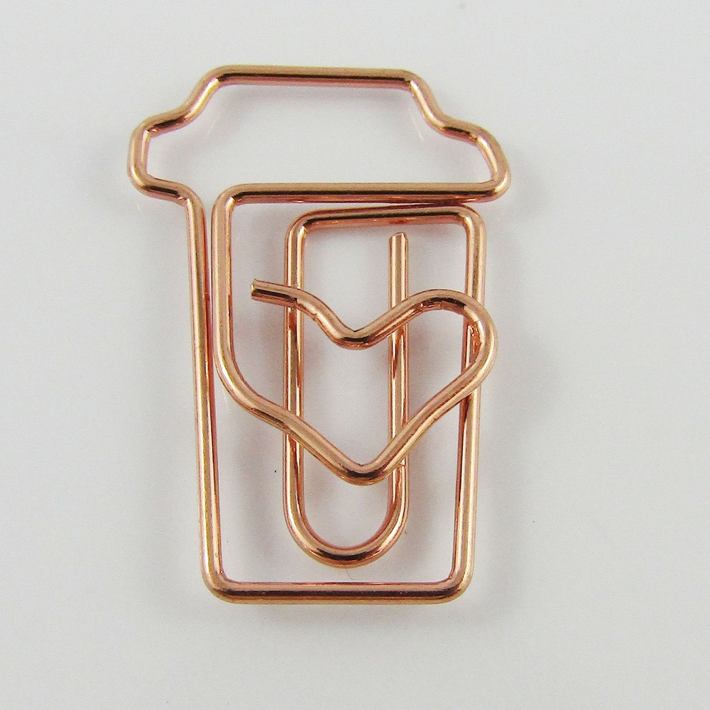6pcs Rose Gold Coffee Cup Paper Clip Photo Clip 27x18mm Journal Scrapbooking etc