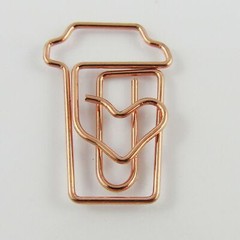 6pcs Rose Gold Coffee Cup Paper Clip Photo Clip 27x18mm Journal Scrapbooking etc