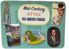 Laughing Elephant Vintage Sticker Lot Retro Mid-Century Style & Cars Set 2008