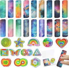 48 Pieces Anxiety Sensory Stickers with 2 Textured Sticker -Sensory Stickers