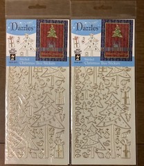NOS Dazzles Stitched Ornaments Stickers Lot 5 Christmas