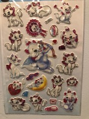 Disney Marie Cat Puffy Sticker Sheet Rare Vintage