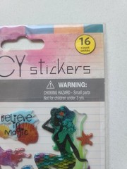 NEW Glitter Fancy Mermaid Starfish Dolphin Seashells Fish Puffy Stickers