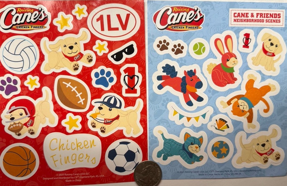 raising cane’s chicken stickers ANIMALS cute dog cat monkey bunny horse Sports 2