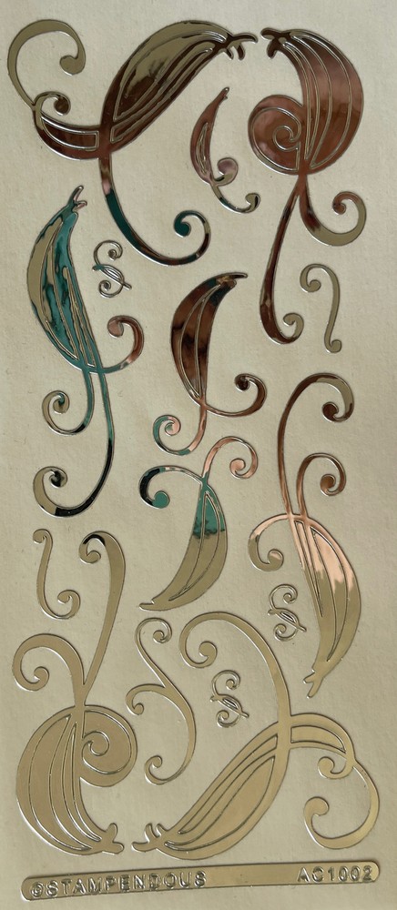 SILVER METALLIC FLOURISH Stickers (15pc)Stampendous•Christmas•Swirl•￼Card Making