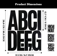 114 Large Alphabet Stickers, 12 Sheets 5 Inch Self-Adhesive Vinyl Letters Sti…