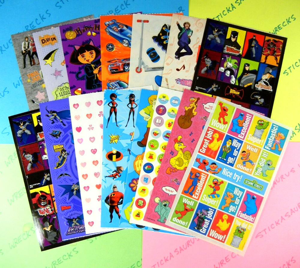 Vintage Sandylion Cartoons & Characters Kids Sticker Sheet Lot Of 15