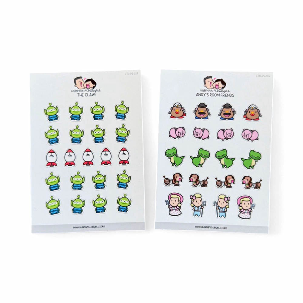 Hubman & Chubgirl Toy Story The claw & Andy’s Room Planner Sticker Sheets