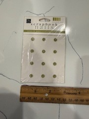 Scrapbook Interiors Nails Round Top Snap-On Paper-Crafting Fastener Olive Color