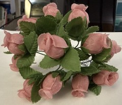 MAUVE ROSEBUD Silk Fake Flower Heads(12pc)Blooming•Flower Heads•Garden•Florals•