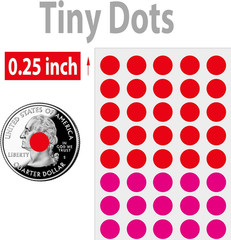 10000 Pcs 1/4″ Small Colored Dot Stickers Tiny round Labels, 10 Colors Circle St