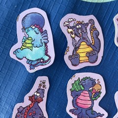 80s Stickers Vintage Hallmark Halloween Witches, Dragons Scratch Sniff Grape!!