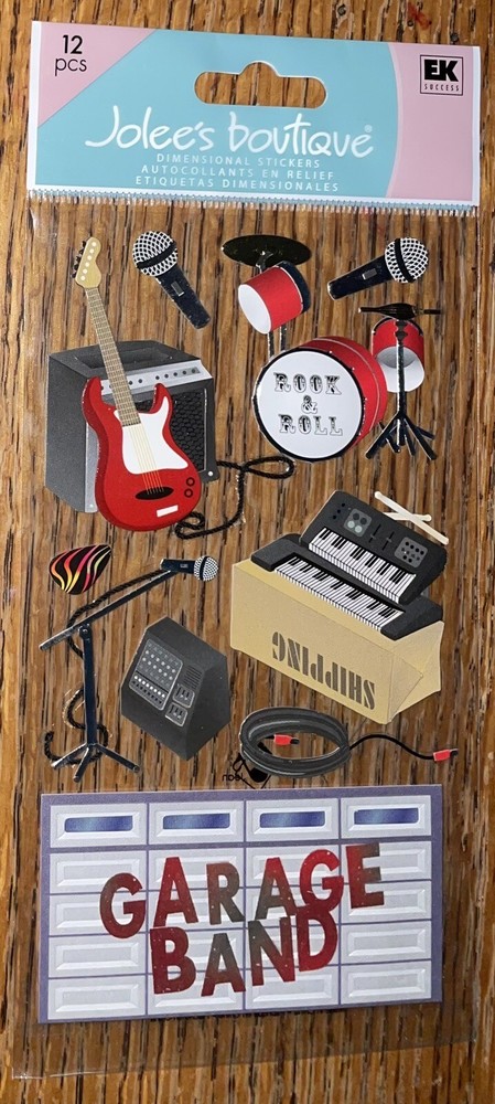 RARR Jolees Rock & Roll GARAGE BAND Drums Electric Guitar Drum Sticks Music 3D