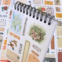 532PCS Vintage Stickers for Scrapbooking, 50 Sheets Precut Washi Stickers Book f