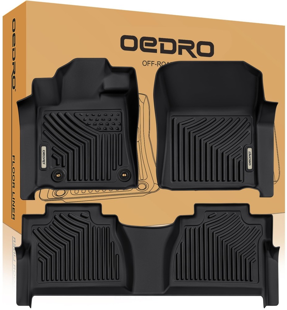 OEDRO Floor Mats Tailored Fit for Toyota Tundra CrewMax Cab/Double Cab 2014-2…