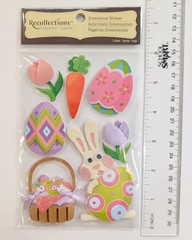 Easter Bunny Eggs Basket Flowers Carrot Scrapbooking Stickers by Recollections