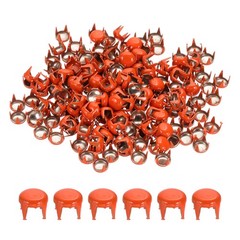 5mm Metal Studs Spots 200Pcs Round Dome Claw Beads Nailhead, Orange