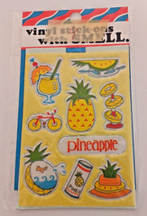 Vintage 1980’s Vinyl Stick-ons With Smell Pinapple Iagami Japan Stickers Sealed