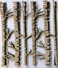 BARE TREE Die-Cuts(3pc)4”x 4-3/4” Birch Trees•Trunk•Branches•Forest•Nature•Wood•