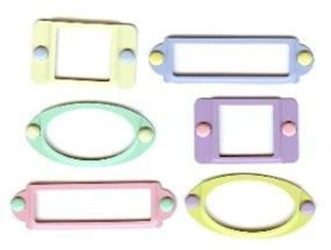 Metal Label Holders Embellishments Set – Pastel