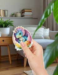 Hatching Rainbow Dino Vinyl Stickers Set Scrapbooking Laptop Water Bottle