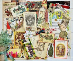 VTG Christmas Ephemera Junk Journaling Victorian Elf Fairy Crafting Pack 70 Pcs
