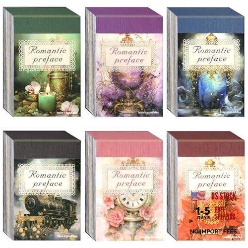 Set of 6 Washi Stickers for Journaling – 300 Pcs – Retro Romance – 6 Sets