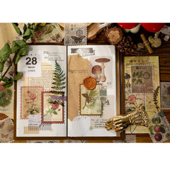 Vintage Scrapbook Washi Stickers Set 180Pcs Plant Old Modern Times Forest Animal