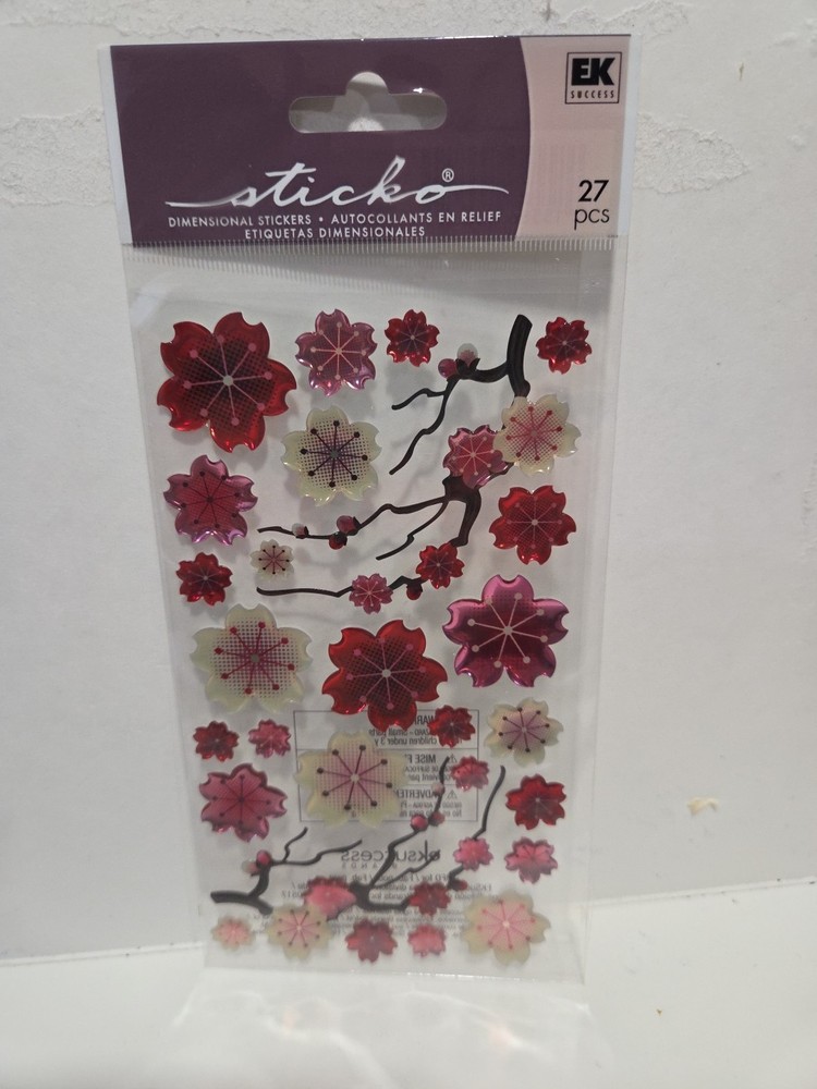 2010 Cherry Blossoms Sweet Sakura Scrapbook stickers sparkled EK Success Unused