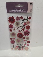 2010 Cherry Blossoms Sweet Sakura Scrapbook stickers sparkled EK Success Unused