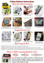 Vintage Vellum Stickers Floral Plants Elements Scrapbooking Supplies Flowers Bot