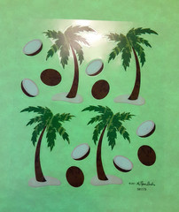 Stickabilities see thru palm trees coconuts small sticker sheet