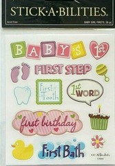 THE PAPER STUDIO Stickabilities BABY GIRL FIRSTS Stickers – 26 pcs