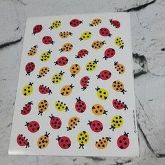 Vintage Hallmark Stickers Lady Bugs in Red Yellow Orange lot of 4 Sheets