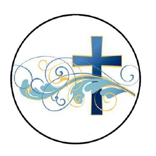 48 Cross Blue!!! ENVELOPE SEALS LABELS STICKERS 1.2″ ROUND