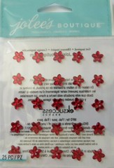 JOLEE’S BOUTIQUE MINI FLOWER GEMS RED RUBY 25 PC STICKERS SCRAPBOOK CRAFT