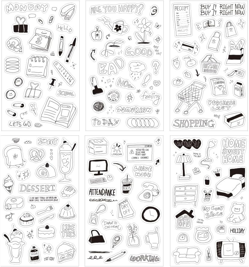 Little Doodle Theme Sticker Set of 6