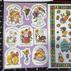 Vintage Sticker Lot Valentines Easter 6 Sheets AGC, Gibson, Hallmark, etc