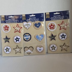 Burlap Stars & Hearts Scrapbooking Stickers by Little Yellow Bicycle