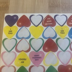 Vtg 90s Candy Heart Stickers I Like You Valentine Friends Love