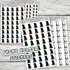 Phone Holder Stickers, Mini Icon Reminder Planner stickers, Journals, Scrapbooks