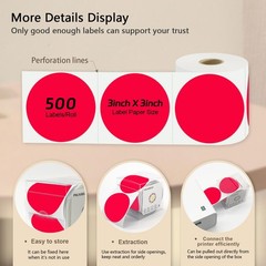 3 X 3 Inch Round Thermal Labels Circle Color Coding Labels Printable Waterpro…