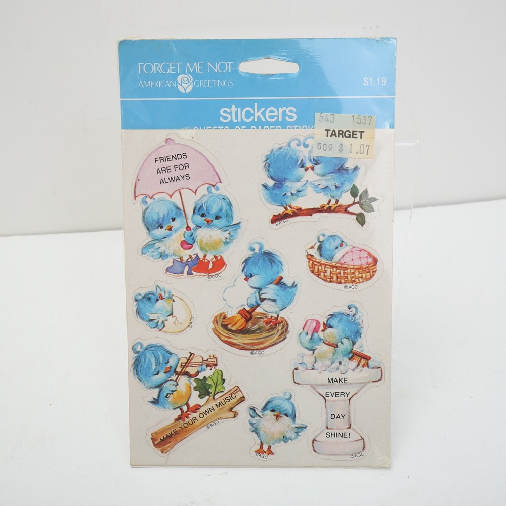 1990s AGC Stickers Bluebirds American Greetings Birds Unopened Package