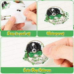 St. Patrick’s Day Sticker Rolls – 1000PCS Irish Shamrock Holiday Dog Stickers…