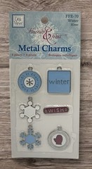 Deja Views Winter Hiver Christmas Metal Charms 6 Pc Scrapbooking NEW