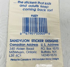 Vintage 1990 Sandylion 11 Ct Black Fuzzy Scottie Dogs 1″ Stickers DAMAGED Pkg
