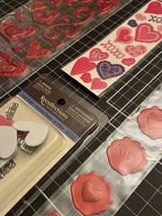 Recollections VALENTINE’S DAY Glitter Puffy Stickers, Large Brads, Wax Seals LOT