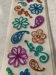 RUB-ONS AMERICAN TRADITIONAL DESIGNS GLITTER SWIRLS FLORAL FLOWER DOODLES RUB-ON