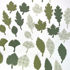 Green Leaf Die Cut Shapes Collage Junk Journals Cards Scrapbooking