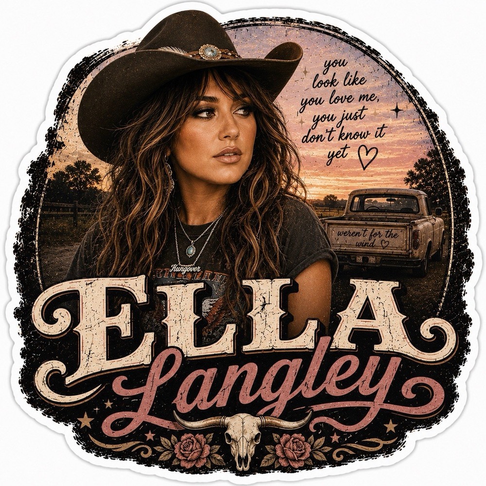Ella Langley Sticker/Country/Country Music/Werent For The Wind/Dandelion/Style 1